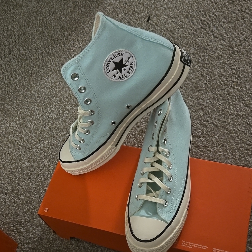 Converse Women's Light Blue High-Top Sneakers